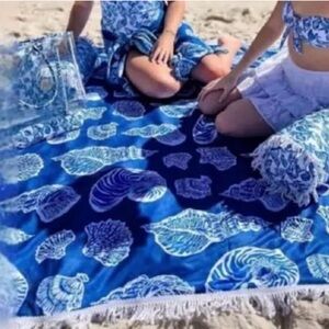 Lilly Pulitzer Beach Blanket Barton Blue Shell Of A Good Time
